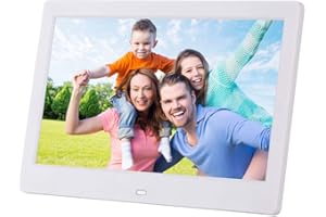 LQMILK Marco de Imagen Digital, Marco de Fotos Digital de 10 Pulgadas Reproductor de Imágenes de álbum Electrónico Led de 1024x600, Pantalla Led 16: 9 Fotos, Música, Videos Calendario de Calendariode Alarma