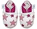 Soft Leather Baby Shoes Girls with Suede Soles by Dotty Fish White and Pale Pink Star Design 18-24 Months