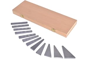FINDMALL 12 Pcs Precision Angle Block Set Machinist Tool Angle Gauge Block 1/4°- 30°Lathes Milling Ground Gauge Angle Calibration Gage Inspection Block Set
