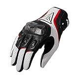 Tofern Gants Moto Homologué Homme Anti-Choc Coque Rigide Fibre Carbone Peau de Mouton Gants à Écran Tactile Smartphones GPS Anti-Glissant Respirant Racing Motocross Combat