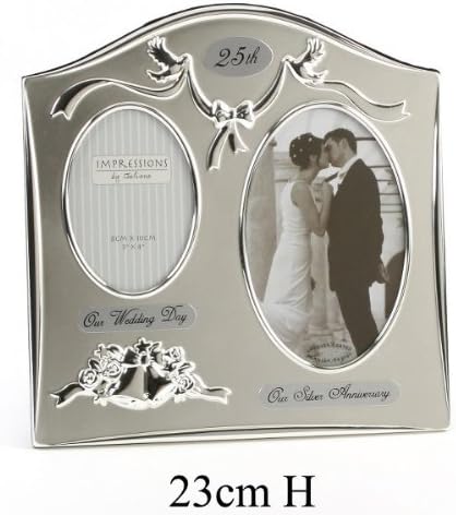 Wedding Bells Silver Plated Photo Frame, 25th Silver Wedding Anniversary Gift