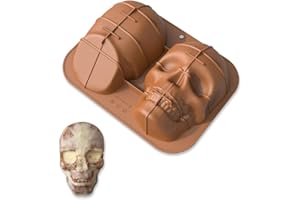 ZOOMPIL Molde de Silicona Con Calavera de Halloween Grande y Realista Para Hornear Pasteles, Chocolate, Jalea y Cubitos de Hielo