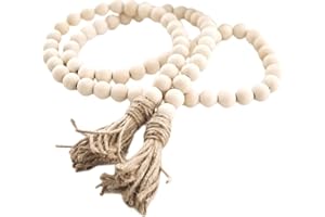 FOMIYES Preghiera Boho Perline di Legno Ghirlanda Nappe Agriturismo Appeso Tallone Ghirlanda per Appendere A Parete Rustico Country Decor