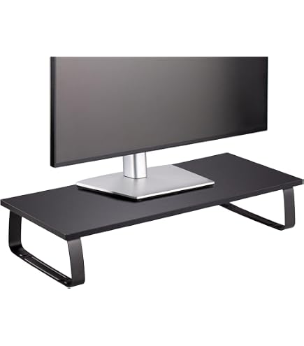 IDIMEX Supporto Per Monitor MILFORD: Organizzatore Da Scrivania Nero, Ampio E Robusto Per Due Schermi! - 2