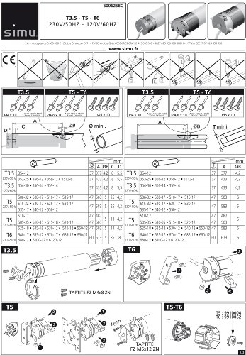 Simu Rolladenmotor Rohrmotor T5-15/17W 15Nm SW60 38KG für Rollladen Jalousie und Rolltor - 5