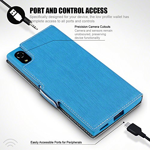 Sony Xperia XA1 Funda Cartera adaptable en posici  n horizontal para - Azul Claro