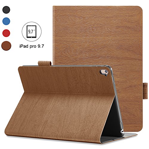 AUAUA iPad Pro 9.7 Hülle, iPad Pro 9.7 PU Leder Tasche Schutzhülle Schal + Clear Schutzfolie(Gift) für Apple iPad Pro 9.7 Zoll Apple Tablet