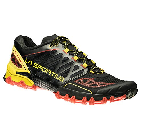 La Sportiva Bushido, Zapatillas de Trail Running para Hombre, (Black/Yellow 000), 43 EU