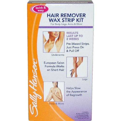 Sally Hansen Quick & Easy Hair Remover Wax Strip Kit For Under Arms Legs & Body 1 Pack