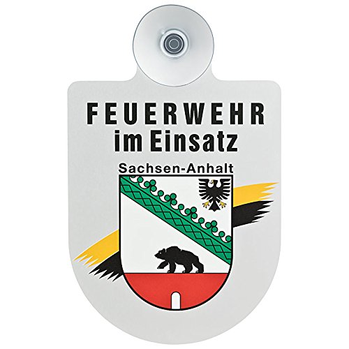 Feuerwehr im Einsatz KFZ Aluschild mit Saugnapf und Bundesland Wappen (Sachsen-Anhalt) Feuerwehr im Einsatz KFZ Aluschild mit Saugnapf und Bundesland Wappen (Sachsen-Anhalt)