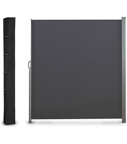 IDMarket - Paravent extérieur rétractable Double 160 x 800 CM Gris Anthracite Store latéral