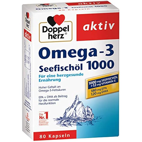 Doppelherz Omega-3 Olio di pesce di mare 1000mg 80 capsule, confezione da 3  (3 x 80 capsule) : Amazon.it