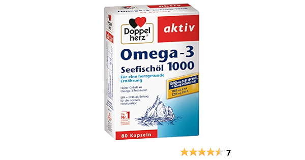 Doppelherz Omega-3 Seefischöl 1000mg 80 Kapseln, 3er Pack (3 x 80Kapseln) :  Amazon.de: Drogerie \u0026 Körperpflege
