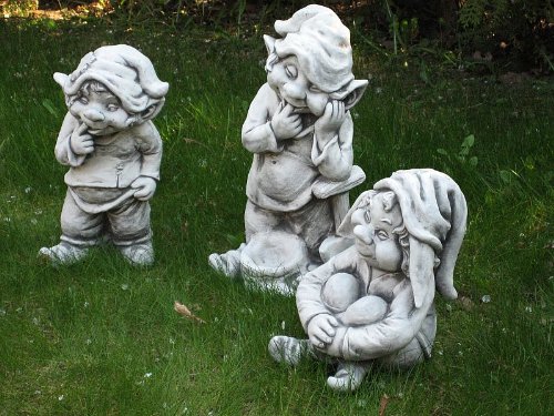 Zwerg Gnom Vogeltr„nke Wichtel 08 FRENKI 45 cm ca.13 kg Frostfest Stein Nr.179 - 6