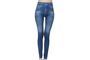 None Brand Jeans en jean thermique en polaire pour femme - Taille haute