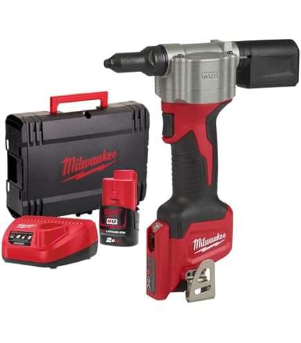 Pistolet à Riveter Sans Balais Compatible Avec Batterie Milw-aukee 18 V, Kit De Pistolet à Riveter électrique Sans Fil Avec Lumière LED Et Rivets Pour