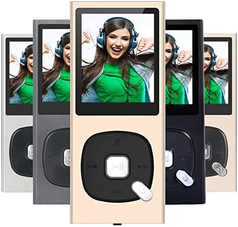 MP3 Player, FecPecu 60 Hours Playback 8GB Metal Hi-Fi Sound Music Player, Support Expandable up to 64GB (Gold)