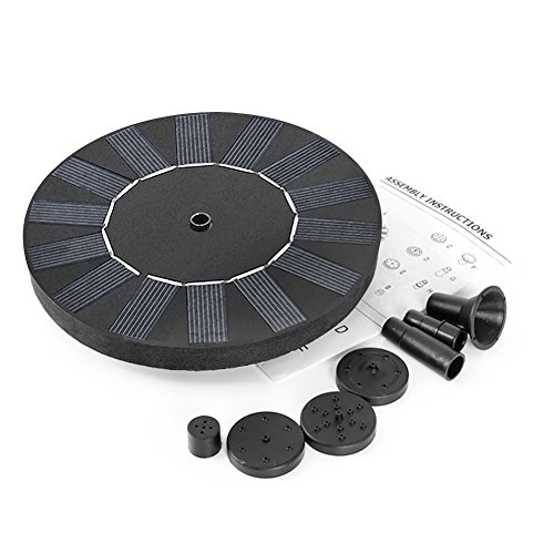 Solar Teichpumpe, tronisky Solar Panel Freie stehende Brunnen und pumpe Solar Wasserpumpe für Gartenteich Springbrunnen für Gartenteich,Vogel-Bad, Fisch-Behälter, kleiner Teich - 7
