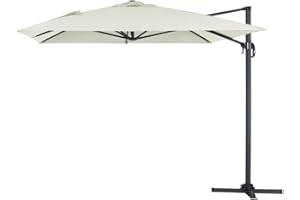 HABITAT ET JARDIN Parasol Jardin déporté alu Sun 4" 3 x 4 m - Ecru