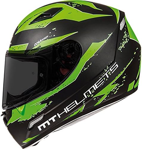 MT MUGELLO VAPOUR Motorbike Full Face Helmet Adult Bike Riding Safety ECE DOT ACU Approved Crash Motorcycle Helmet Black/Green - Black/Green - L