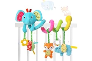 Ballery Spiral Pram Toys for Babies, Baby Pram Pushchair Spiral Activity Hanging Car Seat Stroller Toys Baby Sensory 0 3 6 9 12 Months Girls Boy
