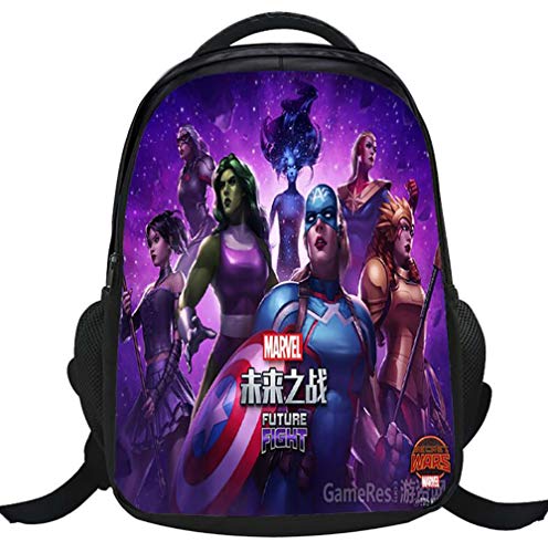 Captain America Printing Backpack, Travel Casual Daypack, Resistant Large Compartment College School Computer Bag Work Rucksack,H