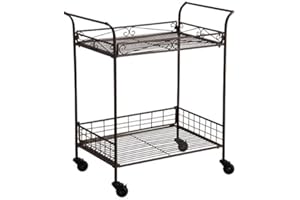 Desserte à roulette en métal vieilli