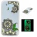 Produktbild ASUS ZenFone 3 Max ZC553KL Luminous Hülle,Lonchee Relief Bunte Muster Intarsien Diamanten Leuchtend Luminous Noctilucent Handyhülle Weich TPU Handy Hülle Schutzhülle Etui mit Nachtleuchtende Funktion Hülle TPU Silikon Rückschale Silicon Cover Tasche Case Durchsichtig Transparent Etui Cover Protective Shell Soft Schutzhülle Telefon Kasten für ASUS ZenFone 3 Max ZC553KL –Grünes Blatt Blume