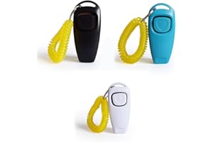 SJBAUTYO 3 clickers de adiestramiento para Perros, Silbato y clicker para Entrenamiento de Perros, 2 en 1 clicker, Perro Silbato clicker Perro Silbato