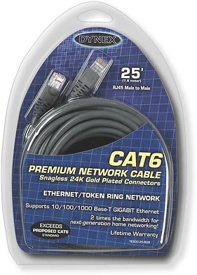 Preisvergleich Produktbild CAT6 NETWORK CABLE 25FT ()