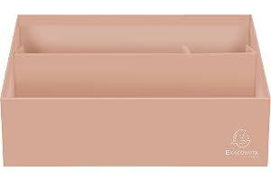 EXACOMPTA - Réf. 67961D - 1 trieur vertical/porte-lettres de 3 compartiments en carton Aquarel - Dimensions 250x100x140 mm - Compatible avec des enveloppes format DL et C6 - Couleur Corail