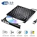 Produktbild Externes CD DVD Laufwerk, USB 3.0 Portable Slim USB C DVD/CD Brenner Superdrive Lesegerät CD Laufwerk für Laptop, Desktop, Mac, MacBook, Ios, Windows 10/8/7/XP and Linux (Plug&Play, Schwarz)