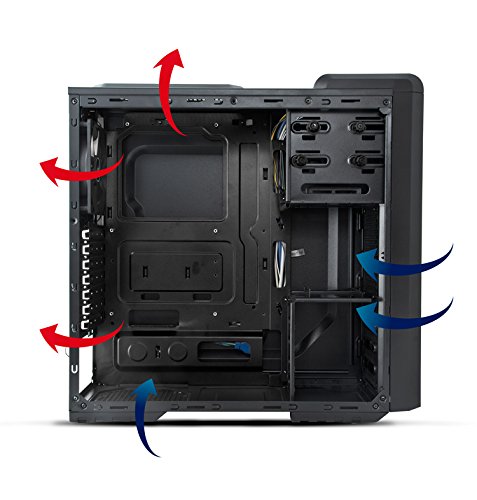 Nox Coolbay SX midi-tower schwarz Box-Computer (midi-tower PC 1 x 120 mm x 120 Stahl SECC 1 mm weiß) - 15