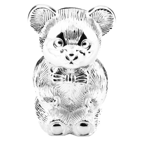 Silver Plated Teddy Bear Money Box