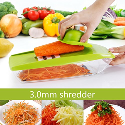 Saveur Royal® Mandoline Gemüse + extra-Handschuh Schnittwunden – Gemüseschneider mit 5 Klingen, Spiralschneider-Gemüse Gemüseschneider - 3