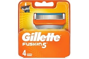 Gillette Fusion 5 Lames de Rasoir pour Rasoir 4 Lames de Rechange pour Rasoir Humide Homme (Ancienne Version)