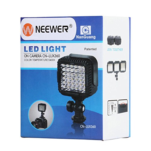 Neewer CN-LUX360 5400K R glable LED Torche Vid o Lamp pour Canon Nikon DV Cam ra Cam scope 2PCS Neewer CN-LUX360 5400K R glable LED Torche Vid o Lamp pour Canon Nikon DV Cam ra Cam scope 2PCS