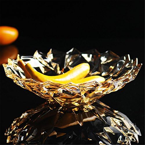 GUOCAIRONG® Fruit bowl Fruit plate / basket crystal glass Home accessories Decoration European style modern Creative living room Dried fruit plate Candy plate , ice love amber gold fruit bucket