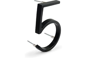 HASWARE 5 Pouce (12cm) NuméRo De Maison Flottant: Chiffres De Porte Modernes - Signalisation Pour Le Bureau De Poste De Rue (Noir AméLioré, 5)