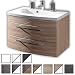 Produktbild Waschtisch Wingst Sonoma-Eiche (Waschbecken mit Waschbeckenunterschrank) Breite ca. 80 cm, für Gäste-WC, Form recht-eckig, hängend, Front leicht geschwungen, 2 Schubladen breit, hochglanz