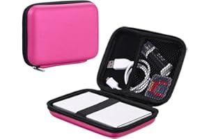 BeisDirect Hard Drive Case antiurto portatile Custodia Cover Pouch per 2,5 pollici USB HDD Hard Disk Drive Cavo Auricolare SD Card Custodia protettiva Borsa, 13x9x3cm (Rosso Rosa)