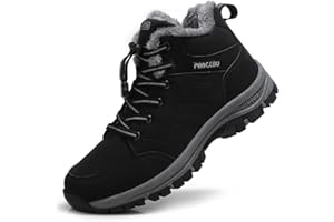 ZHNSHM Hommes Bottines Fourrées Chaude Boots Antidérapantes Randonnée Neige Botte Hiver Fourrure Bottin