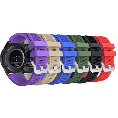 Gear S3 Frontier / Classic Watch Band, MoKo [6-PACK] Soft Silicone Sport Replacement Strap for Samsung Gear S3 Frontier / S3 Classic /Moto 360 2nd Gen 46mm Watch, NOT FIT S2 & S2 Classic, Multi Colors