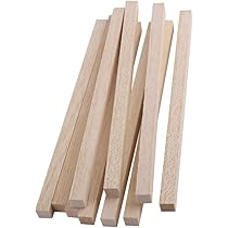 110 Bastoncini Di Legno Per Fai Da Te - 3x3x305mm, Per Modellismo E Artigianato