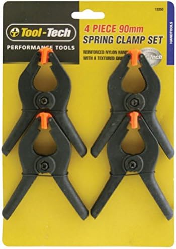 Tool Tech Spring Clamp Set 4Pcs For Strong Clothes Line Pegs Table Cloth Clips Regular Use