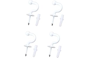 CSDPC 4 PCS Curtain TieBacks Hooks, U Shaped Curtain Holdbacks, Black/White Curtain Tie Back Hooks Shower Window Wall Mounted Curtain Tie Back Fixings for Keys Clothes Coat Hanger Hook (White)