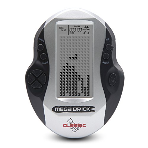 Preisvergleich Produktbild JXD Tetris-Spielkonsole mit großem Bildschirm 23 Spiele integriert Kindergeschenkspielzeug ergonomisch gestaltet für bessere Bedienung 3 * AAA-Batterie (Nicht im Lieferumfang enthalten) (Black)