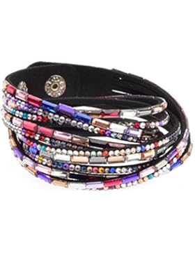 adonia mode Funkelndes Damen Wickelarmband Armband Glitzer Strass verstellbar , Mod. 117