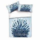 Características: Juego de tronos en 3D. Juegos de cama con estampado estampado, con cierre de cremallera oculto. Es adecuado para todas las temporadas. Los mejores regalos para los fanáticos del anime: como un bonito regalo en cumpleaños, Navidad, año nuevo para niños y niñas.