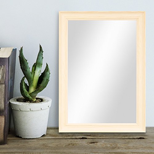 Wand-Spiegel 24×34 cm im Holzrahmen Skandinavisches Design Weiss / Spiegelfläche 20×30 cm - 2